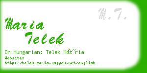 maria telek business card